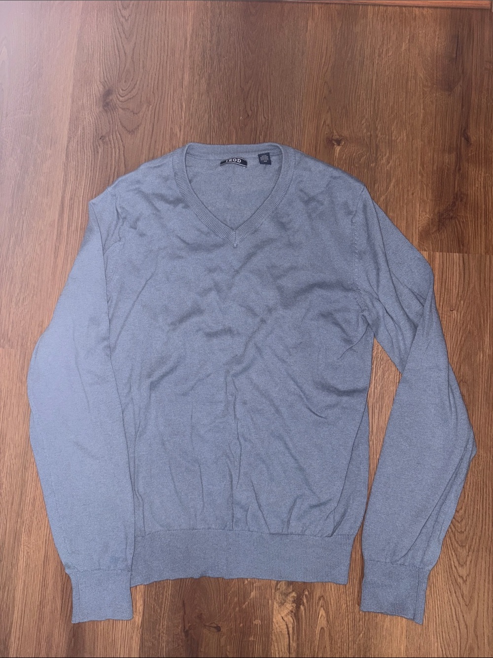Izod Men's V-Neck Lightweight Blue Sweater